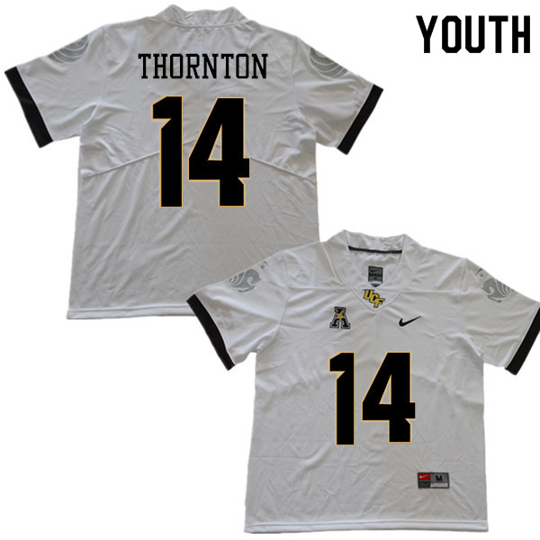 Youth #14 Corey Thornton UCF Knights College Football Jerseys Sale-White - Click Image to Close